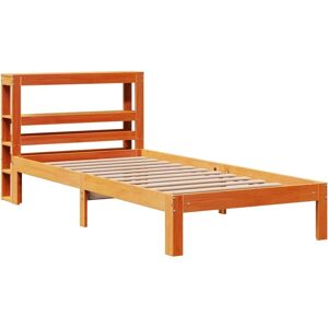vidaXL Bed Frame 90x200 cm Wax Brown Pine with Headboard vidaXL Bed Frame 90x200 cm Wax Brown Pine with Headboard