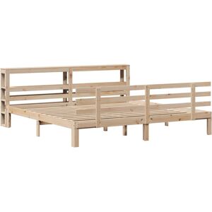 Structure de lit vidaXL avec tête de lit - Lit 180x200 cm - Bois massif pin - Publicité Structure de lit vidaXL avec tête de lit - Lit 180x200 cm - Bois massif pin - Publicité