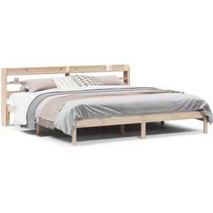 vidaXL Bed Frame with Headboard 200x200 cm Solid Wood Pine - Bed Type vidaXL Bed Frame with Headboard 200x200 cm Solid Wood Pine - Bed Type