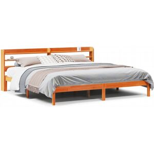 vidaXL Sengestel med opbevaringshylder - 200x200 cm - Voksbrun vidaXL Sengestel med opbevaringshylder - 200x200 cm - Voksbrun