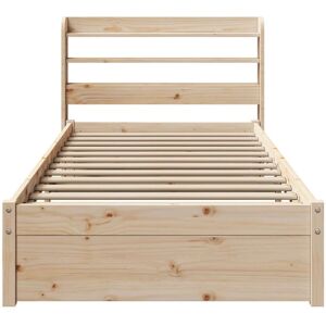 vidaXL Bed Frame with Headboard - Bedstead 100x200 cm Solid Wood Pine - Bed Frame vidaXL Bed Frame with Headboard - Bedstead 100x200 cm Solid Wood Pine - Bed Frame