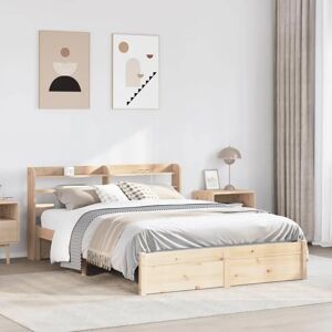 vidaXL Bed Frame with Headboard 150x200cm Solid Wood Pine - Bed Type vidaXL Bed Frame with Headboard 150x200cm Solid Wood Pine - Bed Type