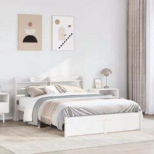 vidaXL Bed Frame with Headboard Bed Base White 160x200 cm Solid Wood Pine vidaXL Bed Frame with Headboard Bed Base White 160x200 cm Solid Wood Pine