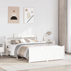 vidaXL Bed Frame with Headboard White 160x200 cm Solid Wood Pine - Bed Frame vidaXL Bed Frame with Headboard White 160x200 cm Solid Wood Pine - Bed Frame