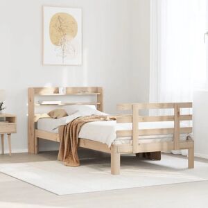 vidaXL Bed Frame with Headboard Bed Base Bedstead 100x200 cm Solid Wood Pine vidaXL Bed Frame with Headboard Bed Base Bedstead 100x200 cm Solid Wood Pine