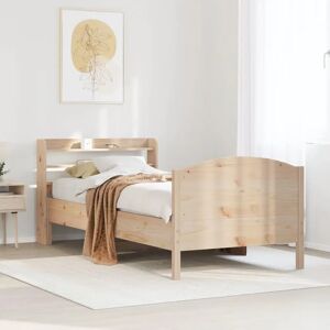 vidaXL Pine Bed Frame with Headboard - 100x200 cm, Rustic Style vidaXL Pine Bed Frame with Headboard - 100x200 cm, Rustic Style
