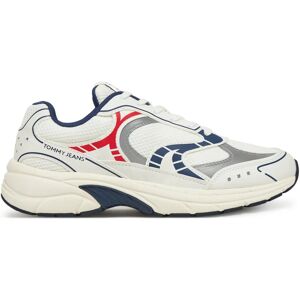 Tommy Jeans EM0EM01569 Baskets - Casual, Bleu & Blanc, Basse Tommy Jeans EM0EM01569 Baskets - Casual, Bleu & Blanc, Basse