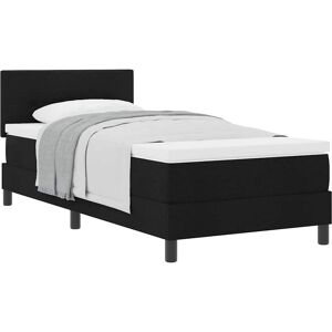 Vidaxl Svart Stoffbed med Ramme og Madrass - Seng Vidaxl Svart Stoffbed med Ramme og Madrass - Seng