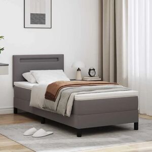 Vidaxl Gray Synthetic Leather Modern Bed - Bed Vidaxl Gray Synthetic Leather Modern Bed - Bed