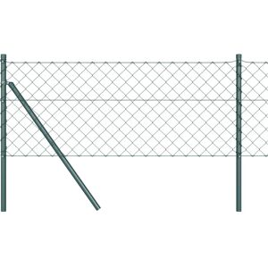 Vidaxl Green Galvanized Chain Link Fence Post - Fence Vidaxl Green Galvanized Chain Link Fence Post - Fence