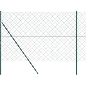 Vidaxl Green Galvanized Steel Fence Posts - Fence Vidaxl Green Galvanized Steel Fence Posts - Fence