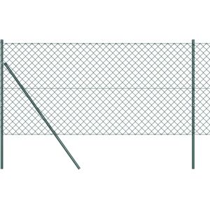 Vidaxl Green Galvanized Steel Mesh Fence with Posts Vidaxl Green Galvanized Steel Mesh Fence with Posts