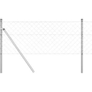 Vidaxl Galvanized Steel Mesh Fence with Posts - Durable Outdoor Boundary Vidaxl Galvanized Steel Mesh Fence with Posts - Durable Outdoor Boundary