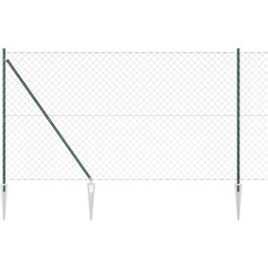 VidaXL Green Chain Link Fence with 7 Steel Stakes - Outdoor Garden Security VidaXL Green Chain Link Fence with 7 Steel Stakes - Outdoor Garden Security