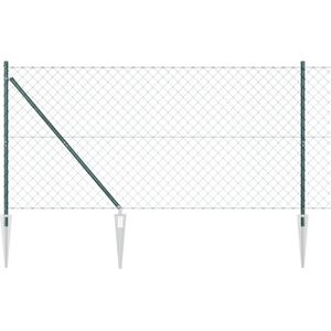 VidaXL Garden Fence Galvanized Steel Green Posts - Fence VidaXL Garden Fence Galvanized Steel Green Posts - Fence