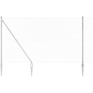 Vidaxl Galvanized Steel Mesh Fence with Posts - Outdoor Vidaxl Galvanized Steel Mesh Fence with Posts - Outdoor