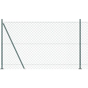Vidaxl Galvanized Steel Mesh Fence - 7 Posts, 10x1.6m Vidaxl Galvanized Steel Mesh Fence - 7 Posts, 10x1.6m
