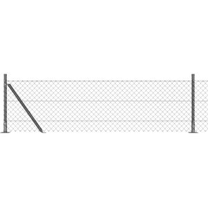 Vidaxl Garden Fence - 13 Posts Galvanized Steel Mesh, Grey - Outdoor Vidaxl Garden Fence - 13 Posts Galvanized Steel Mesh, Grey - Outdoor