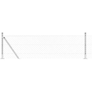 Valla de alambre Vidaxl con postes con brida de acero galvanizado y metal Valla de alambre Vidaxl con postes con brida de acero galvanizado y metal