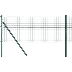Valla europea metálica Vidaxl verde - 7 postes de acero galvanizado - Fence Valla europea metálica Vidaxl verde - 7 postes de acero galvanizado - Fence