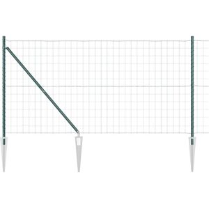 vidaXL Garden Fence with Galvanized Steel Green Posts - Fencing vidaXL Garden Fence with Galvanized Steel Green Posts - Fencing