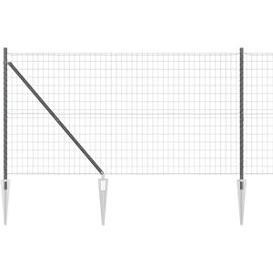 vidaXL Metal Gray Post Fence - Fence vidaXL Metal Gray Post Fence - Fence