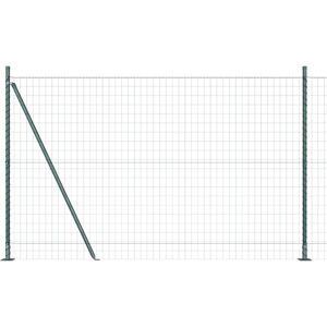 vidaXL Green Metal Fence with Reinforced Steel Posts - Fence vidaXL Green Metal Fence with Reinforced Steel Posts - Fence