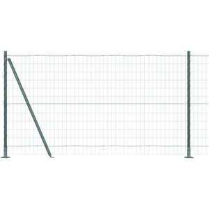 VidaXL Green Steel Euro Fence with Flanged Posts VidaXL Green Steel Euro Fence with Flanged Posts