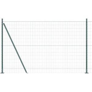 vidaXL Garden Fence Post Flange Galvanized Steel Green - Fencing vidaXL Garden Fence Post Flange Galvanized Steel Green - Fencing