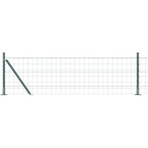 vidaXL Green Metal Euro Fence with Galvanized Steel Posts vidaXL Green Metal Euro Fence with Galvanized Steel Posts
