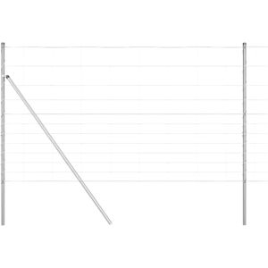 vidaXL Gray Metal Fence - Field Fence with Steel Posts vidaXL Gray Metal Fence - Field Fence with Steel Posts