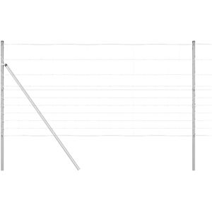 vidaXL Gray Galvanized Steel Field Fence - Fence vidaXL Gray Galvanized Steel Field Fence - Fence