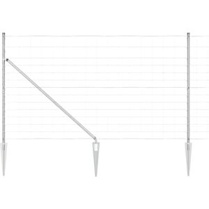 vidaXL Galvanized Steel Garden Fence - Fencing vidaXL Galvanized Steel Garden Fence - Fencing