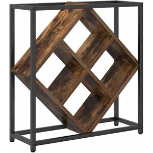 vidaXL Weinschrank Rauch Eichenholz Metallrahmen Holzregale - Weinschrank vidaXL Weinschrank Rauch Eichenholz Metallrahmen Holzregale - Weinschrank