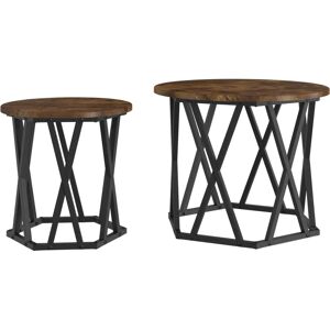 vidaXL Side Tables Set of 2 - Smoky Oak Veneer Brown vidaXL Side Tables Set of 2 - Smoky Oak Veneer Brown