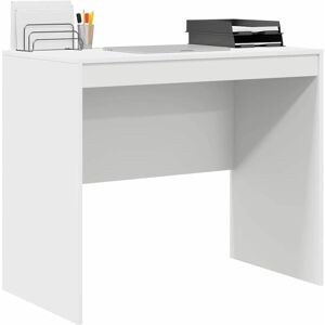 Vidaxl Wit Computerbureau - Gestructureerd Hout - 90x50x76cm - Modern Ontwerp Vidaxl Wit Computerbureau - Gestructureerd Hout - 90x50x76cm - Modern Ontwerp