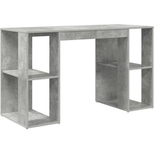 Vidaxl Gray Concrete Modern Desk with Shelves Vidaxl Gray Concrete Modern Desk with Shelves