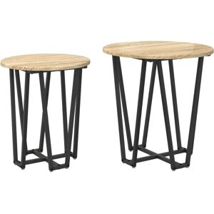 vidaXL Brand Sonoma oak Side table set of 2 - Side table set vidaXL Brand Sonoma oak Side table set of 2 - Side table set