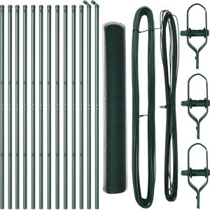 VidaXL Garden Hexagonal Steel Fence - Green, Easy DIY Set VidaXL Garden Hexagonal Steel Fence - Green, Easy DIY Set