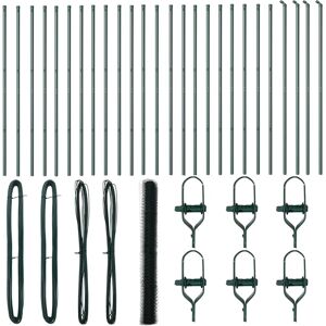 VidaXL Garden Fence Set - Durable Powder-Coated Steel - Green - Garden Fence VidaXL Garden Fence Set - Durable Powder-Coated Steel - Green - Garden Fence
