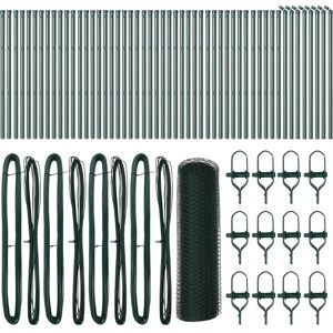 vidaXL Green Hexagonal Steel Metal Garden Fence - Garden Fence vidaXL Green Hexagonal Steel Metal Garden Fence - Garden Fence