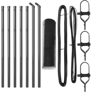 vidaXL Hexagon Fence Grey - 0.5x10 m Steel Outdoor Garden Fence vidaXL Hexagon Fence Grey - 0.5x10 m Steel Outdoor Garden Fence