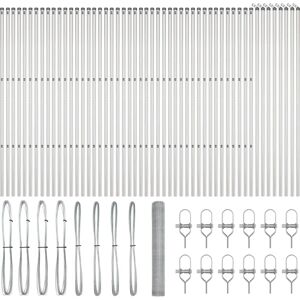 vidaXL Garden Fence Set - Galvanized Steel, 100x1.2m vidaXL Garden Fence Set - Galvanized Steel, 100x1.2m