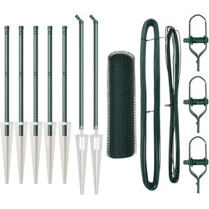 vidaXL Hexagonal Green Steel Fence - Fence vidaXL Hexagonal Green Steel Fence - Fence