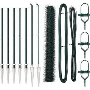 Vidaxl Dark Green Metal Garden Fencing Set Vidaxl Dark Green Metal Garden Fencing Set