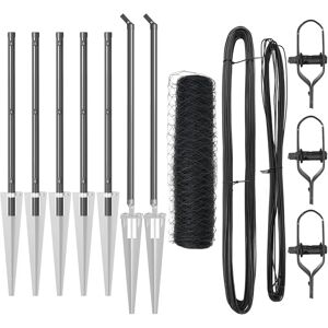 vidaXL Hexagon Fence Grey 0.4x10 m Steel - Fence vidaXL Hexagon Fence Grey 0.4x10 m Steel - Fence