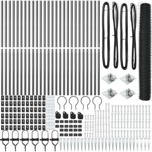 Vidaxl Gray Metal Garden Fence Set - External Garden Enclosure Vidaxl Gray Metal Garden Fence Set - External Garden Enclosure