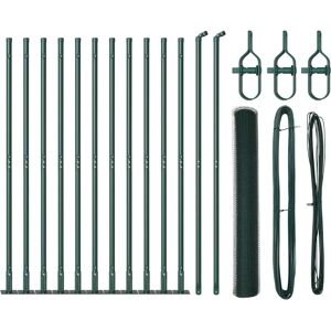 VidaXL Green Steel Outdoor Fence Set - Garden Security VidaXL Green Steel Outdoor Fence Set - Garden Security