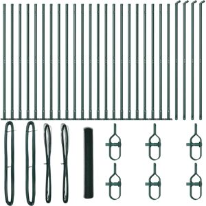VidaXL Green Metal Fence Set - Durable Outdoor Garden Fence VidaXL Green Metal Fence Set - Durable Outdoor Garden Fence