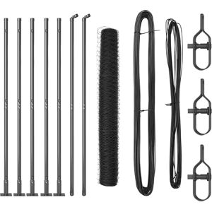 vidaXL Hexagonal Gray Metal Fence Kit - Outdoor Durable Barrier vidaXL Hexagonal Gray Metal Fence Kit - Outdoor Durable Barrier